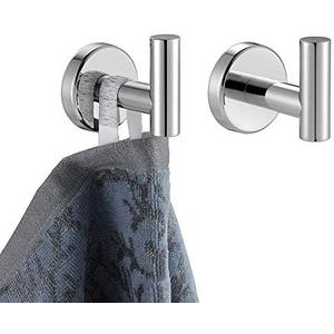 JQK Chrome Bathroom Towel Hook, 304 Stainless Steel Coat Robe Clothes Hook for Bathroom Kitchen Garage Wall Mounted (Pack of 2), TH100-CH-P2
