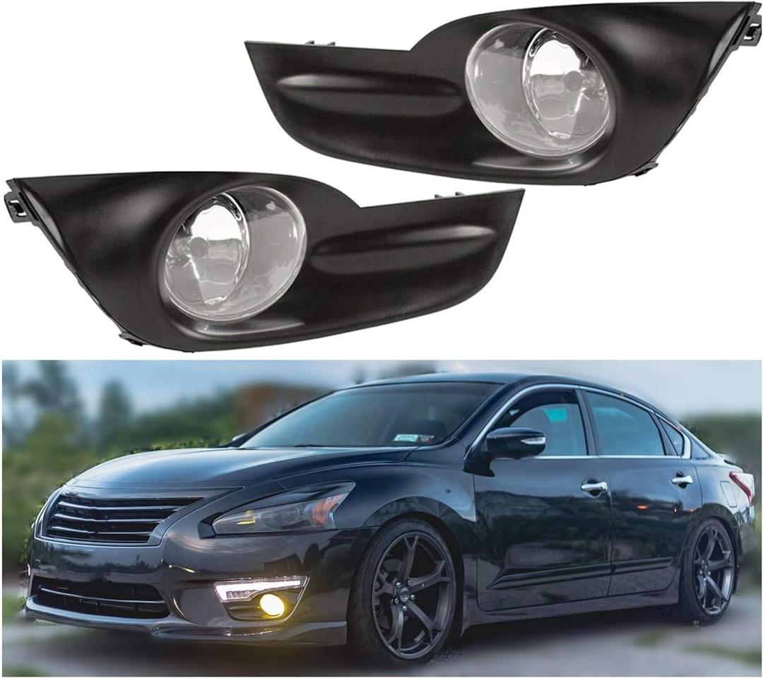 munirater Clear Fog Lights Lamps Kit Switch & Harness Replacement for Altima 2013-2015 Used at Night, Dense Fog, Heavy Rain and Snow