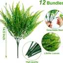Ouddy Decor 12 Bundles Artificial Boston Ferns Artificial Plants Outdoor Greenery Stems Faux Shrubs UV Resistant for Garden Front Porch Table Window Box Home Decorations