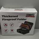 Fireproof Document Box with Combination Lock, Fireproof Water Resistant Hard Case Safe Box for Important Documents Certificates Laptop Passports (Black)