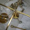 Shrine Lighting Drum Chandeliers, Modern Style, Perfect Pendant Light Fixture for Dining Room, Living Room, D20'' x H9'', Adjustable Chains 59'', E12*4 Sockets, White Lampshade & Brass Finish Frame (Brass D19.7'')