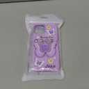 Kawaii 3D Butterfly Phone Case for iPhone 14 (with Retractable Phone Stand & Grip) Cute Girly Cartoon Soft Silicone Phone Cover for Girls, Boys, Kids, Teens, and Women, Purple