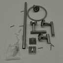 304 Stainless Steel Bathroom Hardware Set, Includes Towel Rings, Towel Bar, Tissue Holder, and 5 Hooks, Modern Brushed Finish, Easy to Install