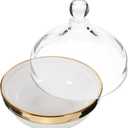 Ciieeo Ceramic Dessert Bowl with Lid 5.2 Inch Baking Ramekin Pudding Fruit Bowl for Home Parties and Gatherings Food Storage (White)