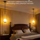 Yunnix Pendant Lights Kitchen Island, Pendant Light Fixtures, 2 Pack Modern Black and Gold Globe Glass Pendant Lighting, Mid Century Chandelier One Light for Bathroom Bedroom Dining Room