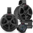 Pyle 6.5'' Water-Resistant Marine Off-Road Speakers - 1200 Watt Amplifier + Wireless BT Audio Controller- Marine, ATV, UTV, 4x4, Jeep, Wired RCA, for Boat Stereo Speaker & Other Watercraft