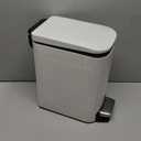 TrashAid Slim Bathroom Trash Can with Lid Soft Close, 6 Liter/1.6 Gallon Stainless Steel Small Garbage Can with Removable Inner Bucket, Step Pedal, Slim Wastebasket for Toilet, Office, Bedroom, White