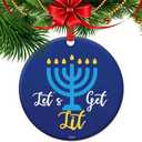 Happy Hanukkah Ornament 2025  Cute Hanukkah Gift & Holiday Decor, Festival of Lights Keepsake, Jewish for Menorah Celebrations (C25)