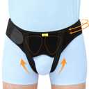 TENB Inguinal Hernia Belt for Men Support Hernias Truss for Single/Double Post-Surgical Adjustable Waist Strap with 2 Removable Compression Pads Breathable Material (X-Large)