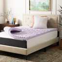 Lucid Lavender Infused 3 Inch Memory Foam Mattress Topper - Twin Size - Plush Feel - 5 Convoluted Zones - CertiPUR Certified - New Home Owner & Dorm Room Essentials