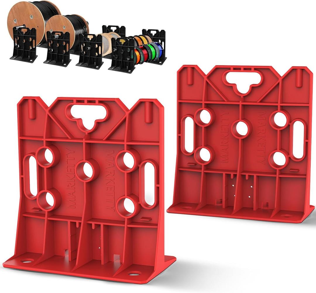 Multi Purpose Wire Dispenser, Cable/Wire Spool Rack, Wire Spool Caddy, Holds Spools Up to 34" In Diameter, Load Capacity 330 LBS, 1 Pair (Red)