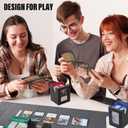 Card Deck Box for MTG with Commander Display, 5 in 1 Trading Card Storage Box Fits 400+ Double-sleeved Cards, Removable Deck Case for TCG/Sports Cards with Dice Tray, 4 Magnetic Card Holders(Colorful)