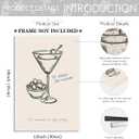 3 x Vintage Green Cocktail Poster Matini Quote Wall Art Bar Cart Posters Retro Drinks Canvas Prints Preppy Room Decor Aesthetic Home Kitchen Decoration16x24inch Unframed (PIK08)