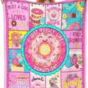 SweetFox Donut Blanket, Funny Cute Donut Decor Throw Blanket Gifts for Girls Boys Food Lovers Super Warm Soft Plush Fleece Lightweight Flannel Winter Bedding Blankets for Kids Adults Women 50"X40"