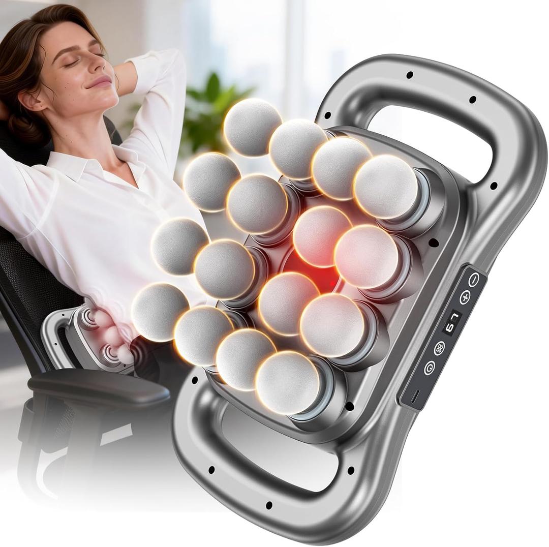 16 Head Massage Gun Set,Deep Tissue Percussion Massager with 9 Modes & 9 Levels,Electric Massage Tools for Back/Neck/Shoulder/Waist/Arm/Hand/Leg/Foot/Full Body Muscle Massager Gun Pain Relief