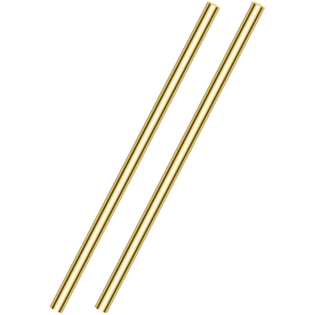2 Pieces 12 inches 3/8 inch Brass Rods, Sutemribor Brass Solid Round Rod Lathe Bar Stock, 3/8 inch in Diameter, 12 inches in Length