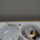 Small Gold Chandelier Ceiling Fan 22'' With Lights - Dimmable Semi Flush Mount, Low Decibel 6 Speeds, LED Fandelier Retractable Blades for Small Spaces, Kid Rooms