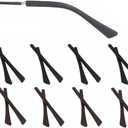 Eyeglass Replacement Temples,Silicone Glasses End Tips Ear Sock Pieces Sleeve for Thin Metal Glasses Legs,8 Pairs (Black/Brown)
