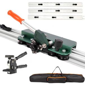 110" Large FormatTile Cutter, Manual Ceramic Tile Cutting Tool with Built-in Suction Cups & Tile Clamp, 3-Head Scoring Wheel System, for Up to 0.47-Inch Thick Tiles