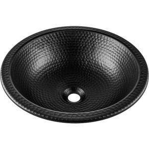 Monarch Abode Bathroom Sink – L 38.7cm x W 28.2 Rotunda Dual Mount Undermount or Drop In Bathroom Sinks, Bathrooms Hand Hammered Matte Black Aluminum Vanity Sink for Countertop, Powder Room, Bath, or Restroom