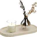 Koville Italian Natural Travertine Tray, 12"x6" Vanity Decorative Marble Tray for Countertop Organizer, Catchall Tray for Perfume, Candles, Jewelry Dish Tray (Light Beige Travertine)