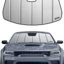 Windshield Sun Shade for Dodge Charger 2011-2023 with Rearview Mirror Mounted Camera - Safeguard (With Rearview Mirror Mounted Camera, Grey(Safeguard))