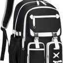 Kids Backpacks for Girls Teens Kawaii Bookbag for Elementary Primary Middle High School Daypack (Black)