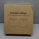 Lampshades Set of 2, Drum Lampshades 11.6" Top x 12.6" Bottom x 9.8" High, Seaside village Medium Lampshades (Spider Fitter), Beige Lampshades Natural Linen Hand Crafted, Easy Assembly Required