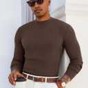 Runcati Mens Mock Turtleneck Sweater Slim Fit Casual Ribbed Knitted Pullover Fall Winter Basic Warm Sweaters