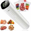 Compact Vacuum Sealer for Food (Vacuum Sealer Machine + 30 Reusable Vacuum Bags) Powerful Handheld Vacuum Sealer Machine, Featuring LED Pressure Display, Portable Food Sealer