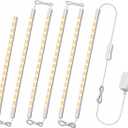 Cefrank LED Under Cabinet Lighting 6-Pack 12 inch Seamlessly Linkable Strip Light Bars for Cabinet, Kitchen, Shelf, Workbench, Cupboard Lighting, 1200 Lumen, Warm White 3000K