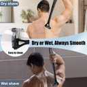 Back Shaver for Men & Women(DIY), Body Hair Trimmer with Foldable Extra Long Ergonomic Handle, Wet Dry Shaving & Safety Razor Technology with 8 Pcs Ultra Sharp Replaceable Blades