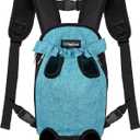 PetAmi Dog Carrier Backpack, Adjustable Pet Cat Front Carrier Backpack, Ventilated Dog Chest Carrier for Hiking Camping Travel, Sling Bag for Small Medium Dog Cat Puppies, Large, 12-16 lbs, Sea Blue
