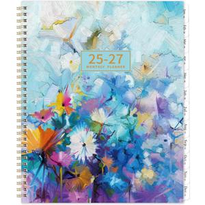 Monthly Planner/Calendar - 2 Year Monthly Planner 2025-2027, 9" x 11", July 2025 - June 2027, Calendar 2025-2027, Holidays, Monthly Tabs, Inner Pocket, Note Pages