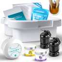 Ionic Foot Bath Detox Machine - Suitable for Home Use, Home Salon-Level Spa Detox Machine, Healthy Detoxification, with Foot Bath, Array * 2, Liner (Large, White)