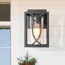 Farmhouse Outdoor Porch Lights, Exterior Waterproof Wall Sconce Light Fixture, Anti-Rust Black Wall Mount Lighting with Clear Glass Shade for Front Door, Entry, Porch, Patio, and Gazebo