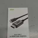 Acer USB C to HDMI Cable for Home Office 6.6FT (4K@60Hz), High-Speed Type C to HDMI 2.0 Braided Cord, Thunderbolt 4/3 Compatible with MacBook, iPhone 16/15 Pro/Max, iMac, iPad Pro, Galaxy S24, Surface