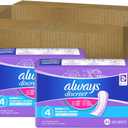 Always Discreet Adult Incontinence & Postpartum Liners For Women, Size 4, Very Light Absorbency, Long Length, 44 Count 