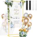 Wedding Sign Stand, Metal Welcome to Our Wedding Sign Holder with Leather Sign Hanging Straps, Easy Setup, Easel Stand for Display Poster Sign Holder Rack, Gold