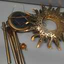 DesGully Solar Wind Chimes, Sun Wind Chime Outdoor Clearance w/Glowing Crackle Glass LED Unique Wind Bells for Outside Waterproof Chimes, Gifts for Her/Him (42" Long Metal Chimes)