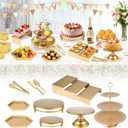 BUQ 12 PCS Gold Cake Stand Set, Dessert Table Display Set with Metal Cupcake Stand and Cake Stands for Party, Wedding, Birthday, Anniversary, Baby Shower, Thanksgiving, Christmas