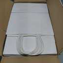 BAG BOX 100 Pack 8.25x4.3x10.6 Inch White Gift Bags with Handles,Bulk Kraft Paper Bags for Shopping, Retail, Merchandise, Wedding, Party Favors, Paper Grocery Sacks