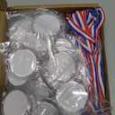 Yookeer 36 Pcs DIY Medals Design Your Own Award Medals Bulk for Kids Custom Clear Blank Make Your Own Medal Kit with Neck Ribbon for School Field Day Party Favors Winner Trophy Gymnastics Prize Gift