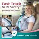 Zomaple Mastectomy Recovery Pillow with Strap, Swirly Gel Pack, Seat Belt Cover & Shower Lanyard Post-Op Essentials, Breast Augmentation/Reduction & Recovery Supplies Washable Cover for Comfort