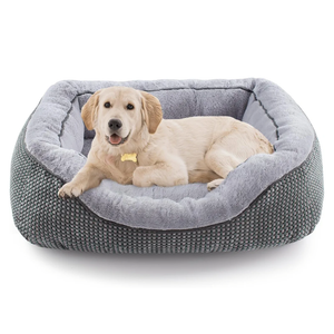 INVENHO Medium Dog Beds for Medium Dogs Washable, Rectangle Dog Bed Medium Size Dog, Orthopedic Dog Bed, Warming Soft Calming Sleeping Puppy Bed Durable Pet Bed with Anti-Slip Bottom M(30"x24"x9")