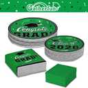 Graduation Party Plates and Napkins Gatherfun 2026 Graduation Party Supplies Green Disposable Paper Plates Luncheon Napkins Cocktail Napkins for Congrats Grad Party Decorations, Serve 50