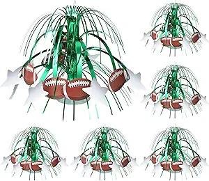 Tigeen 6 Pcs Football Party Supplies Football Spray Centerpieces with Base Foil Table Toppers Decorations for Game Day Sports Enthusiasts Birthday Baby Shower Party Decor(Football)