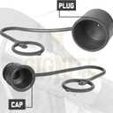 2 Set, 1/2 Skid Steer Attachments Flat Face Tractor Hydraulic Coupler Male Dust Cap and Female Plug Cover, ISO 16028 Hydraulic Quick Disconnects Port Plug Fittings (Black)