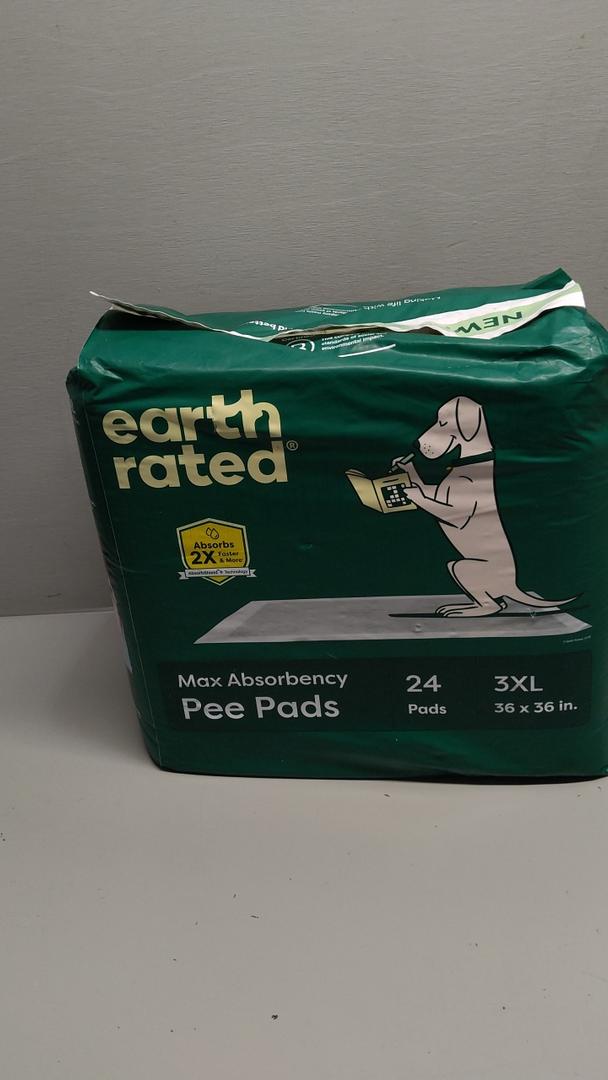 Earth Rated Max Absorbency Puppy Pee Pads for Dogs Absorbs 2X Faster & 2X More, LeakProof, Odor Control Potty Training, Unscented, 3XL, 36” x 36”, 24 Count