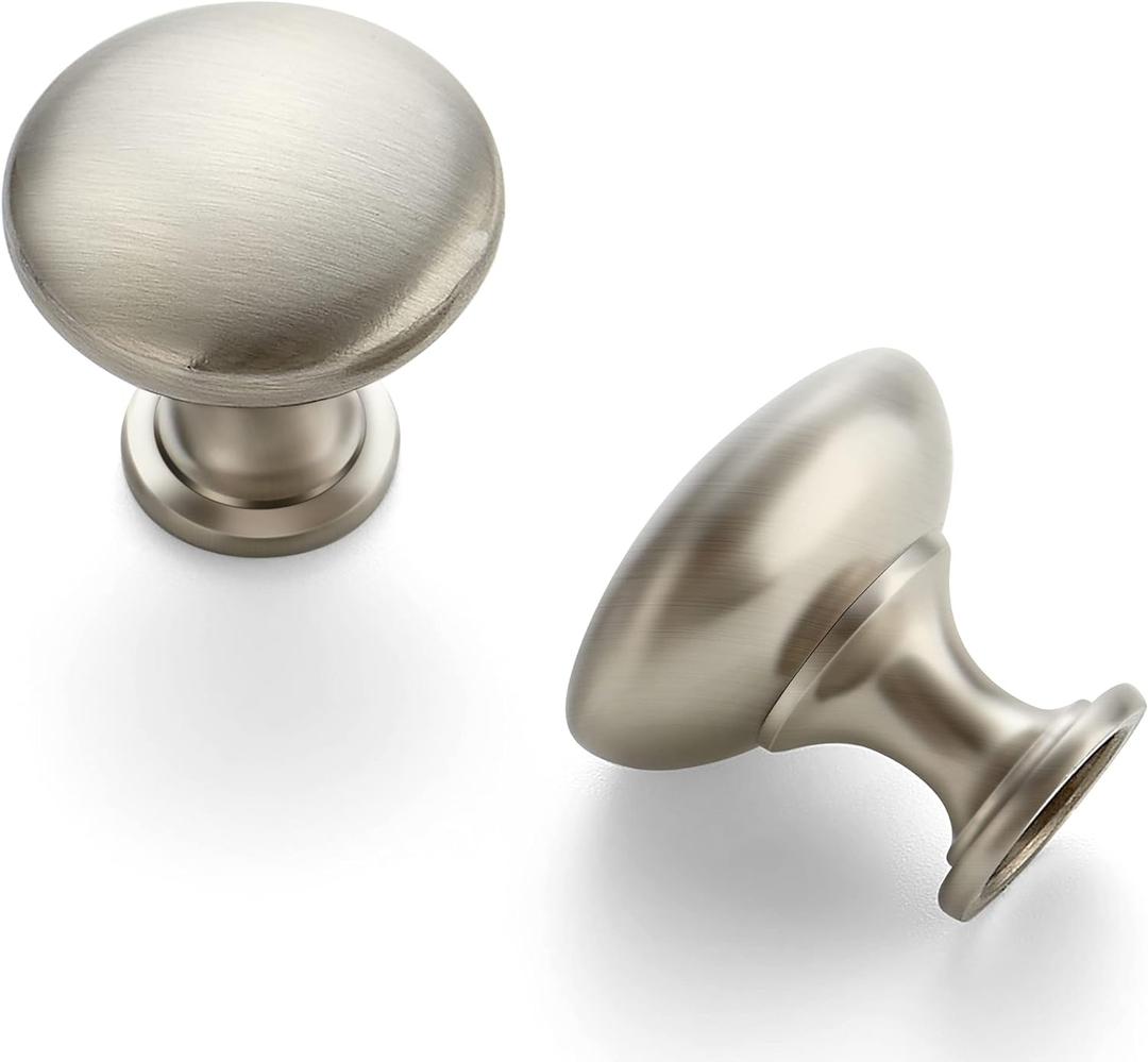 Ravinte 20 Pack Brushed Nickel Round Zinc Cabinet Knobs for Kitchen Bathroom Closet Dresser Cabinets